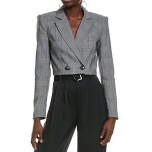 Ramy Brook Siena Glen Plaid Crop Blazer